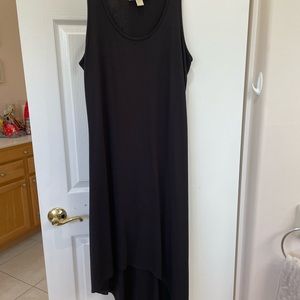 Black Cotton dress it’s slanted/angled at the bottom